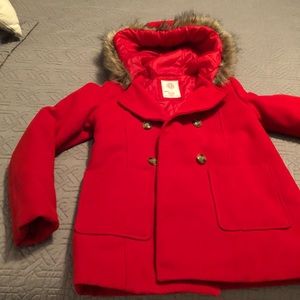 Youth Pea coat with fur lined hood